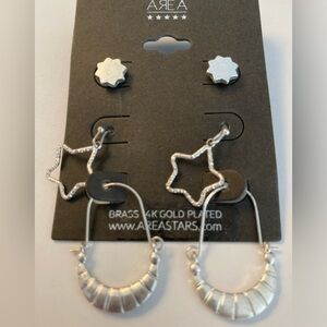 Area Stars Set of 3 Earrings – Star-Shaped, Studs & Dangle/Pendant Earrings NWT